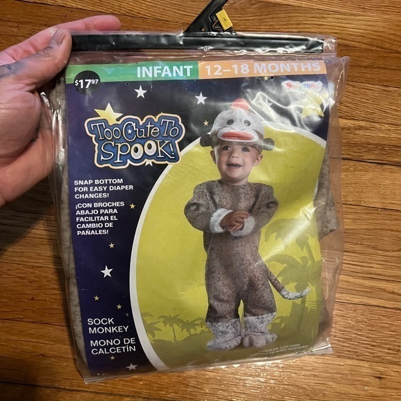 Other - Adorable sock monkey puppet Halloween costume infant